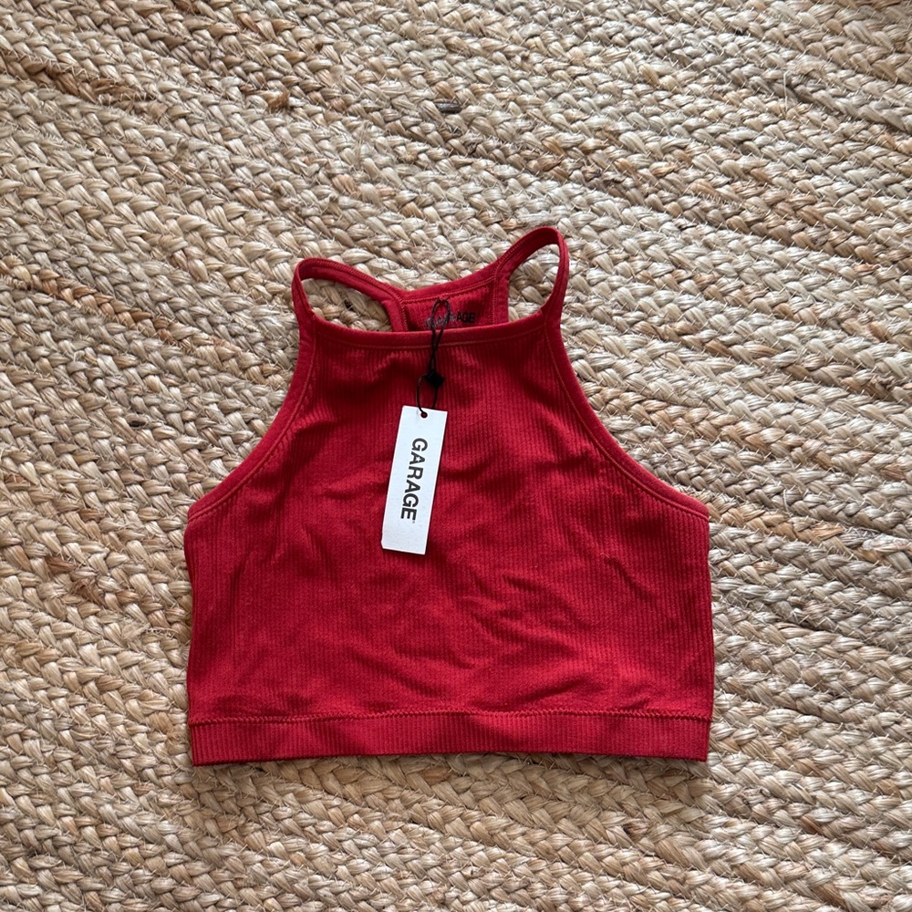 [NWT] Garage Scarlet seamless racer back Ribbed Tank Top